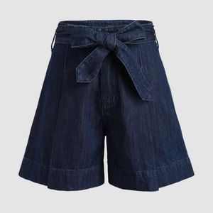 Denim Tie Front Shorts